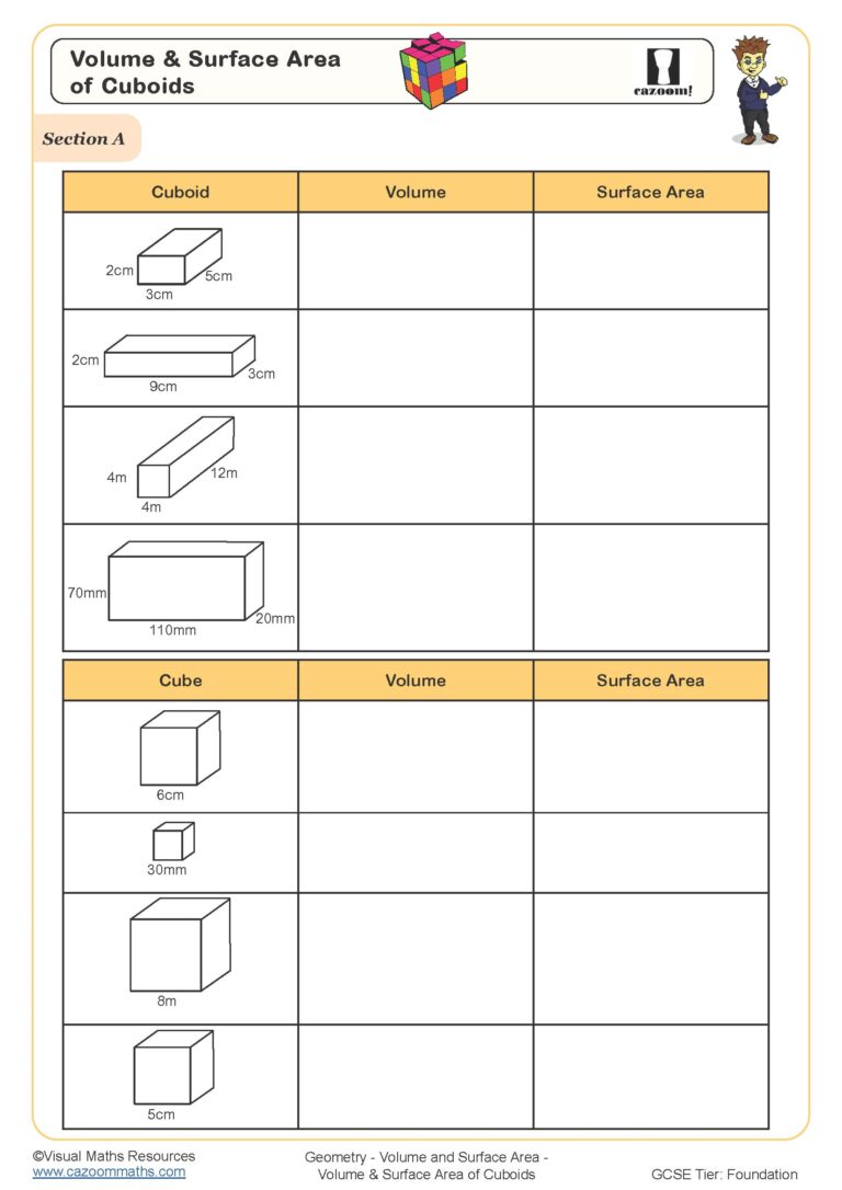 surface area of a cuboid worksheet with answers pdf