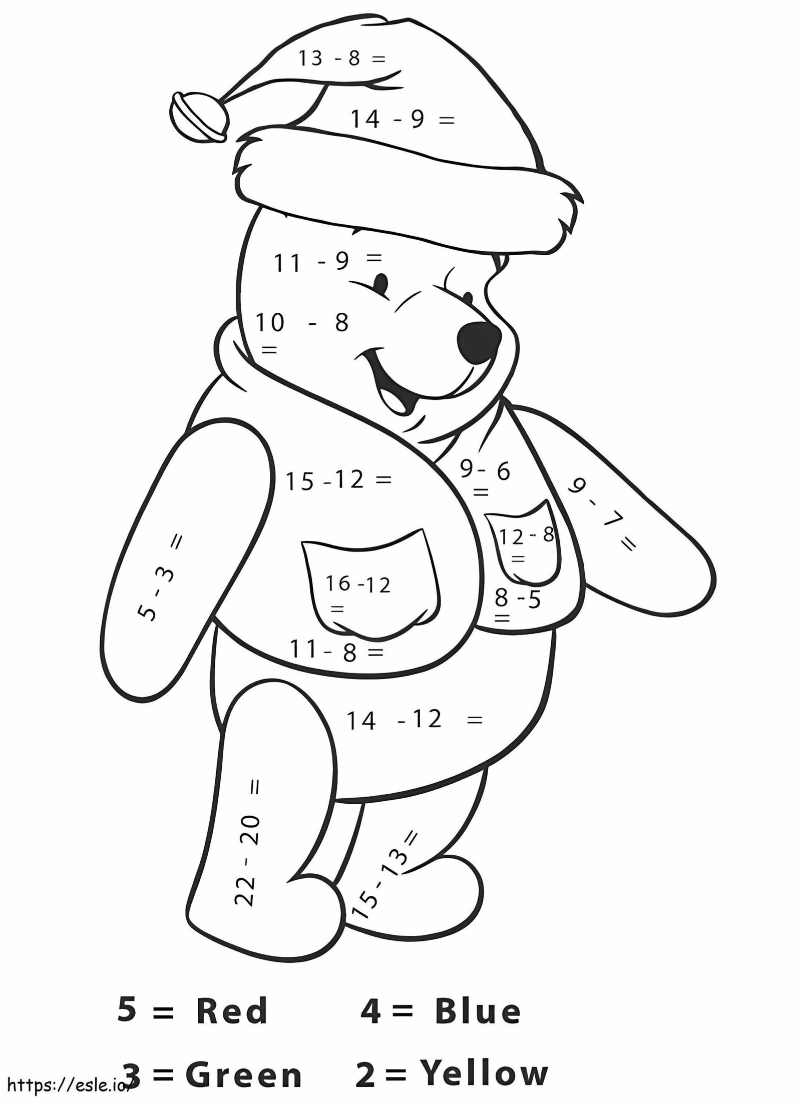 Winnie The Pooh Subtraction Color By Number coloring page Winnie The Pooh Subtraction Color By Number coloring page