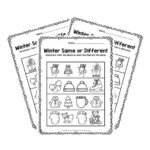 Free Printable Winter Same and Different Worksheets – The Keeper of the …