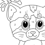 Color By Number Cat Coloring Pages Printable