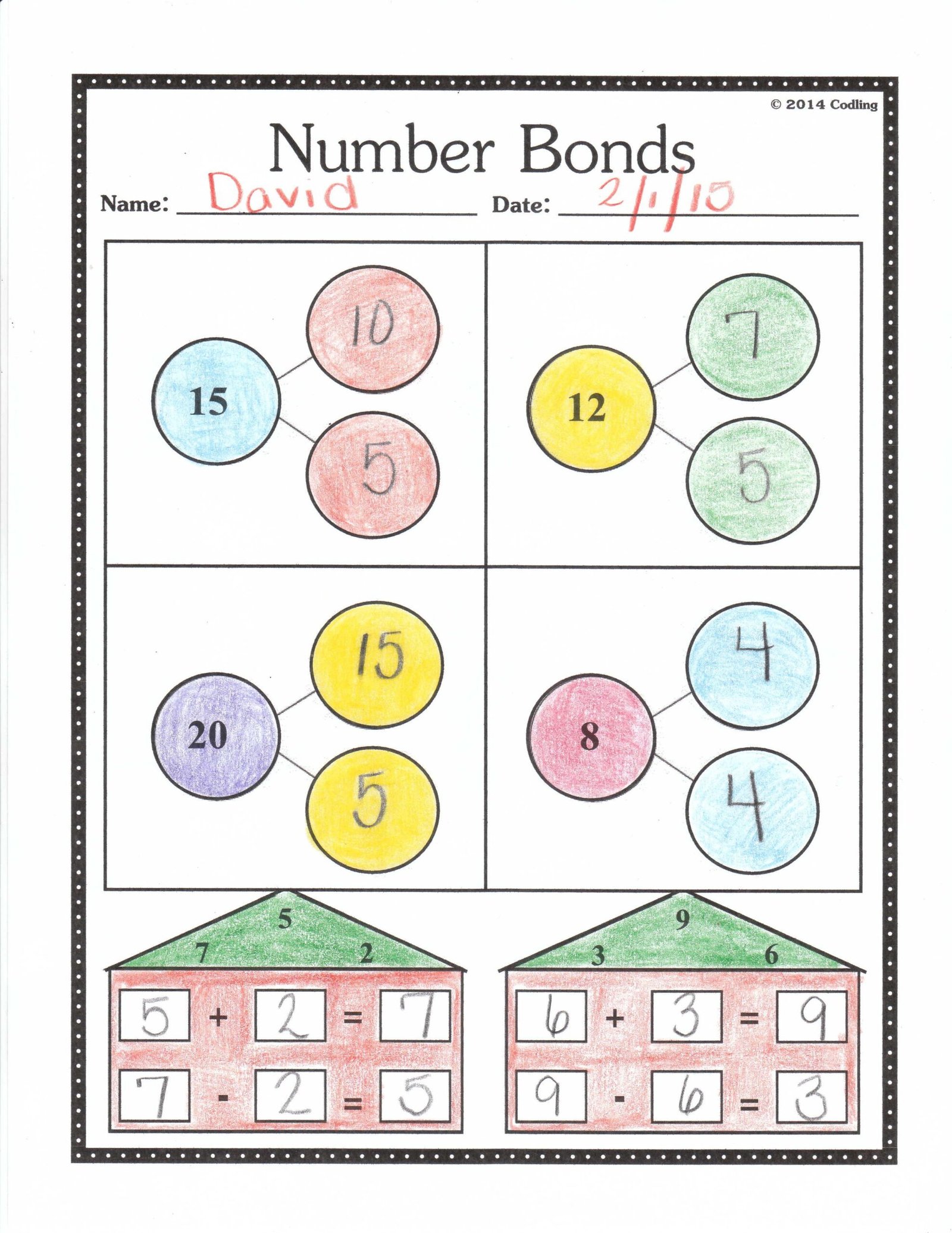 Math Worksheets For Grade 1 Number Bonds – Thekidsworksheet