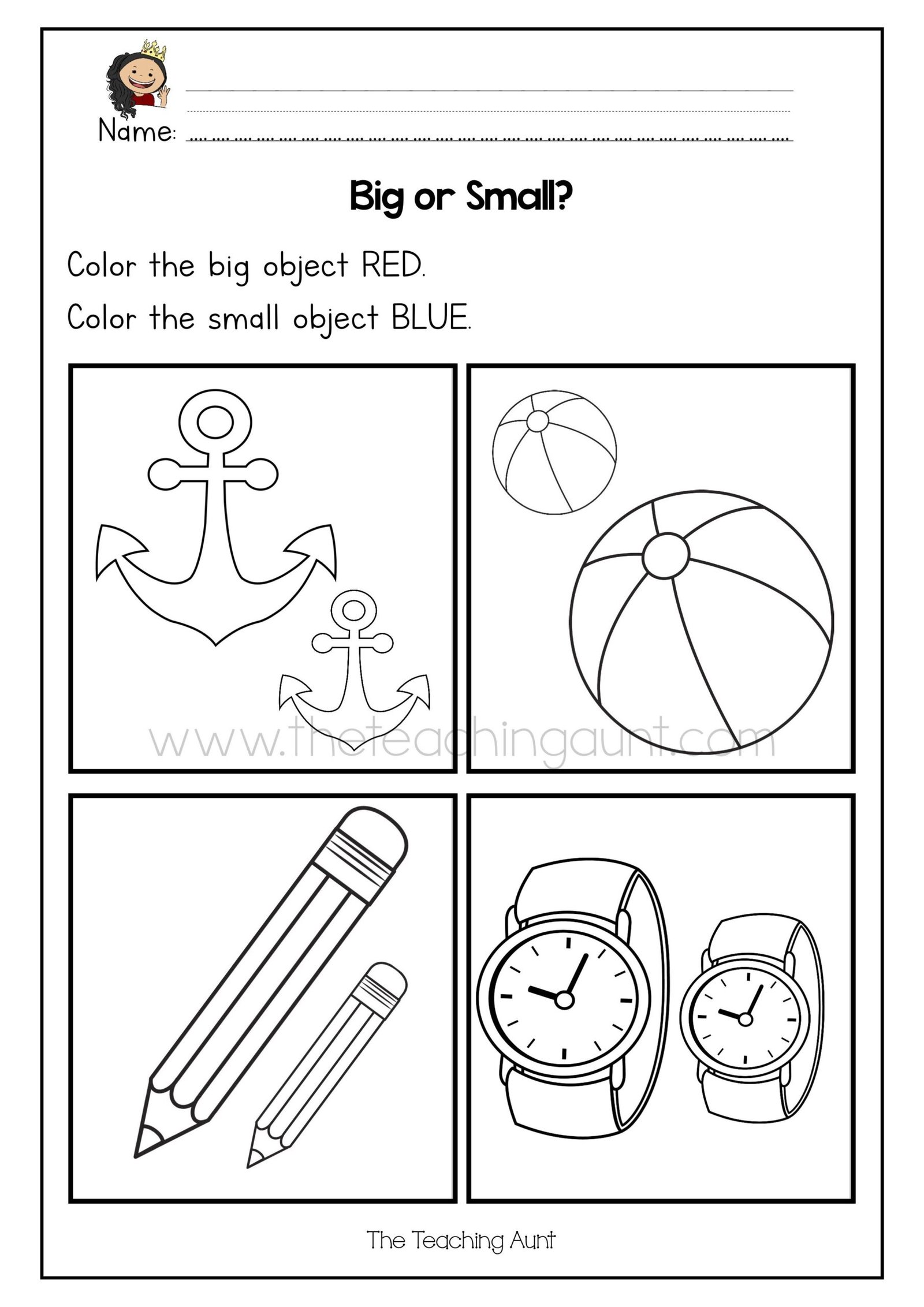 Big Or Small Worksheet For Kindergarten Big Or Small Worksheet For Kindergarten