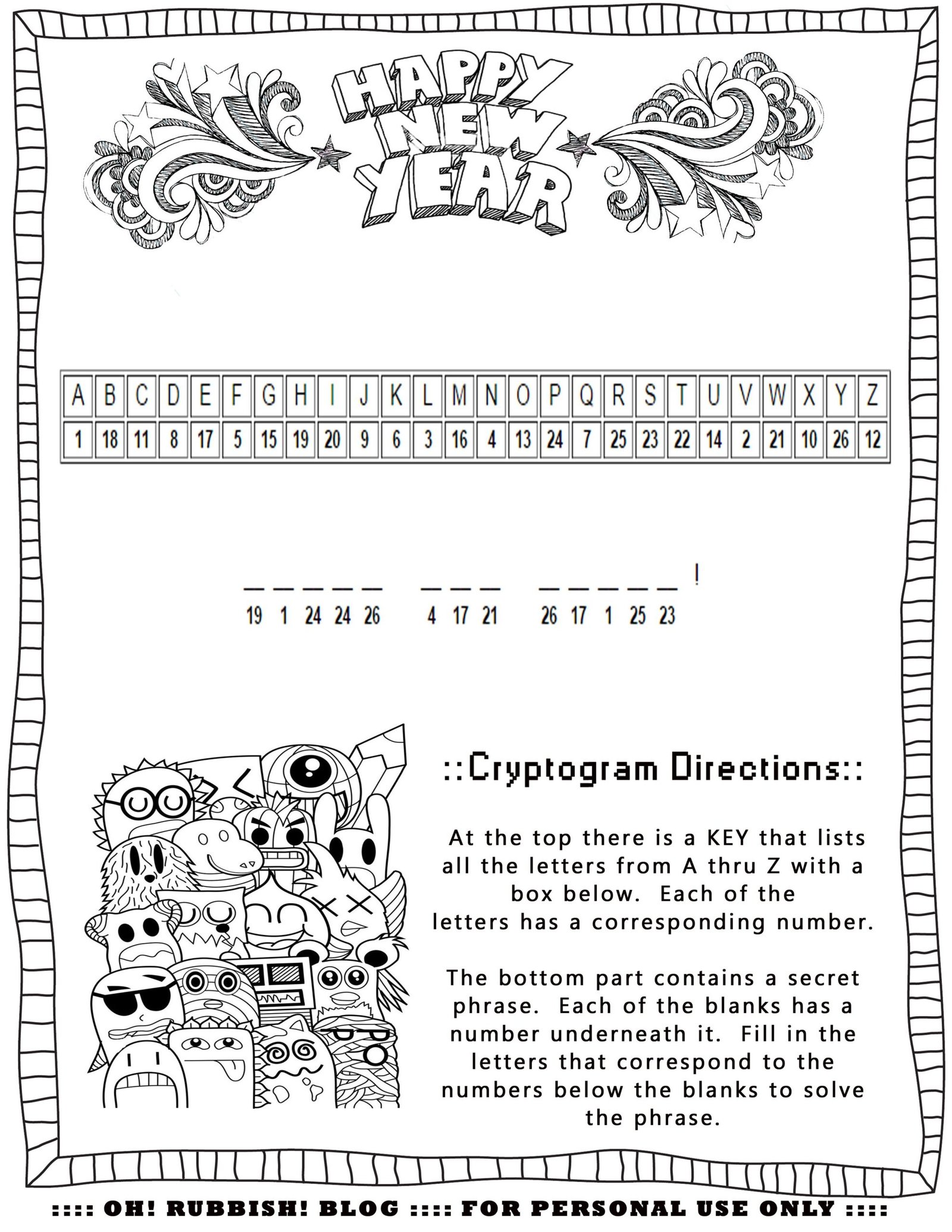 New Year Cryptogram Puzzle