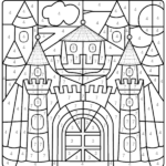 Worksheet color by number castle