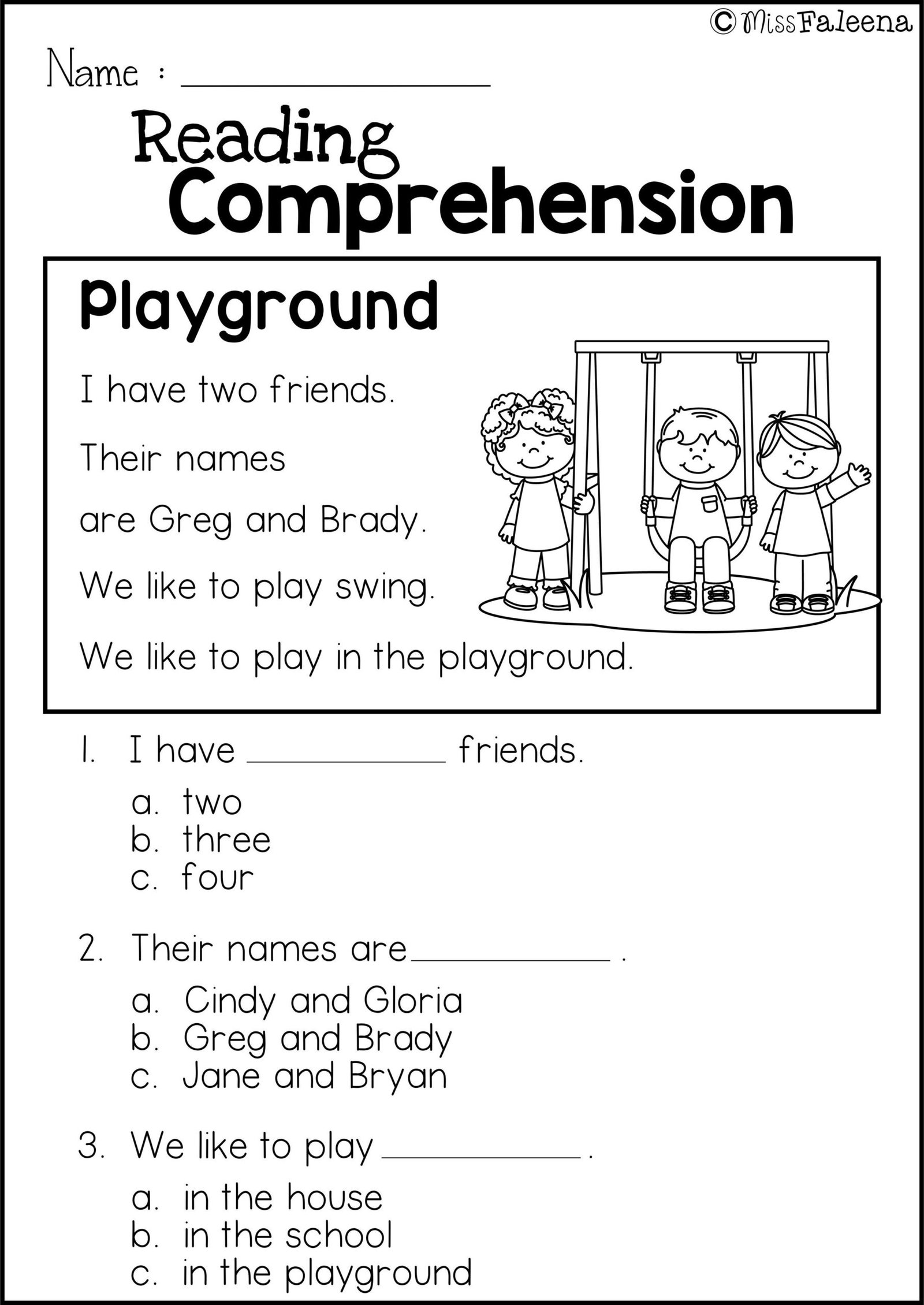Reading Comprehension Worksheets Free