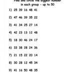 Circle the biggest number worksheet – Free printable PDF