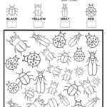 Bug Number Matching Worksheets Free Printable: Bugs I Spy Count and Color Activity Page for Kids