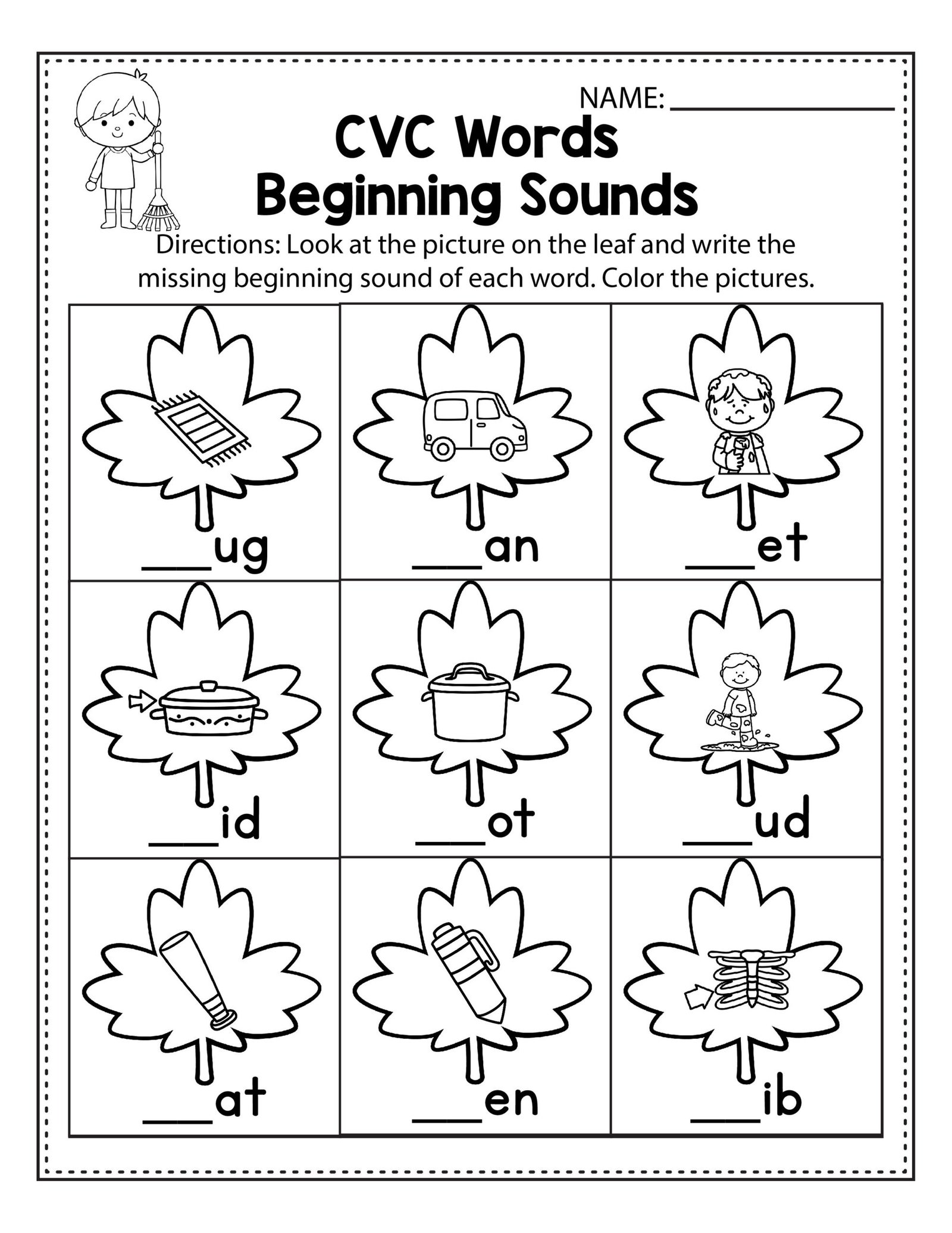 FREE Fall Worksheets For Kindergarten | Kindergarten phonics activities ...
