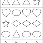 Same Shape Worksheets - Black And White same different Pre K Worksheets, Shapes Worksheet Kindergarten, Shapes …