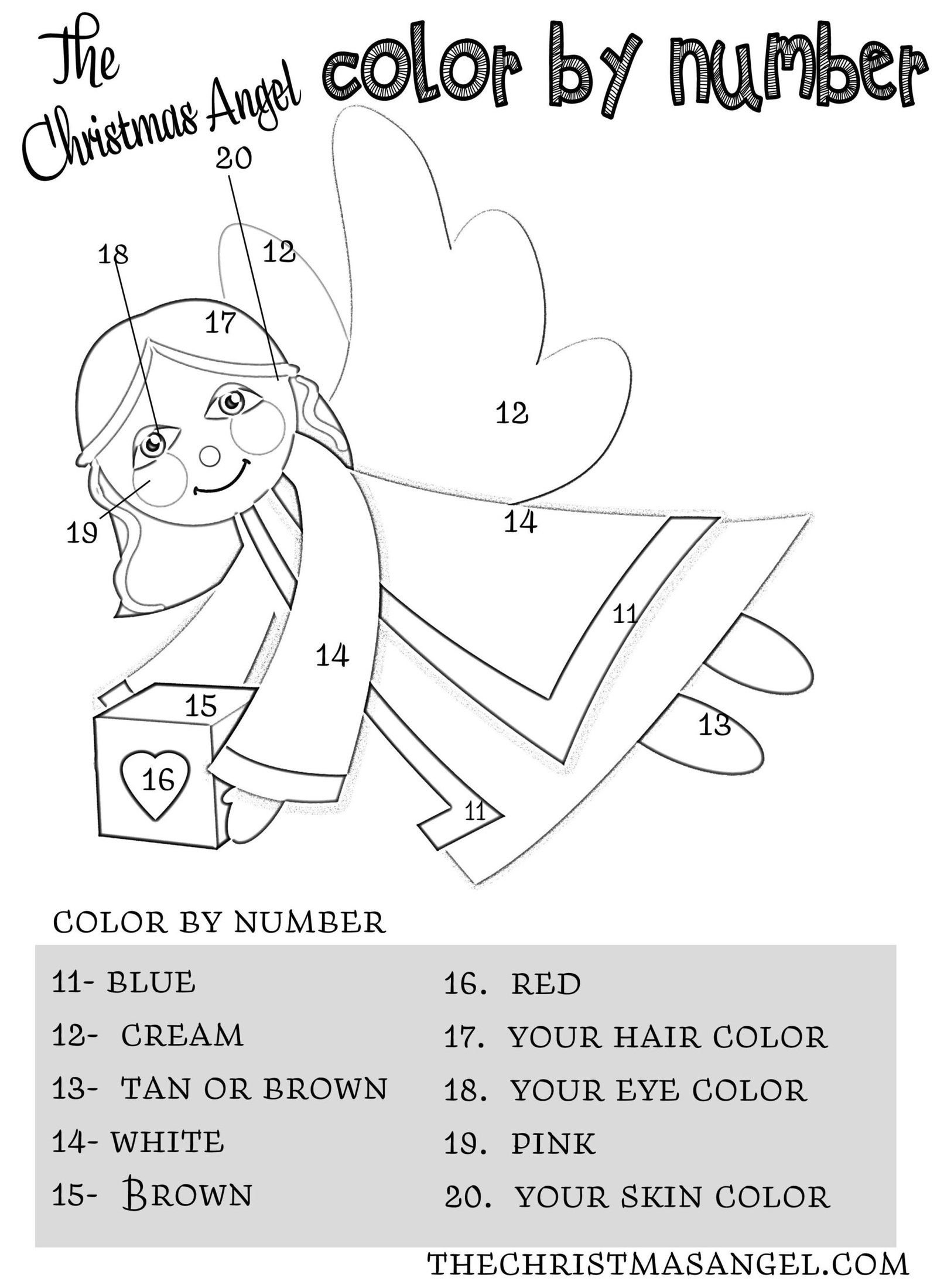 Color by number | Christmas angels, Christmas pictures to color ...