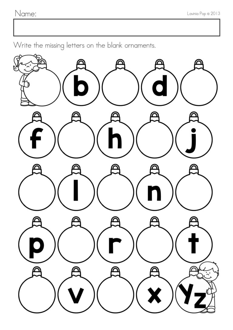 Christmas Before And After Alphabet Worksheets - Worksheets Day