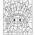 Indian Color By Numbers Crafts,Actvities and Worksheets for Preschool,Toddler and Kindergarten