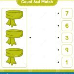 Scarf Counting Worksheets - Number Nine Count and Match, Count the Number of Scarf and Match with the Right …