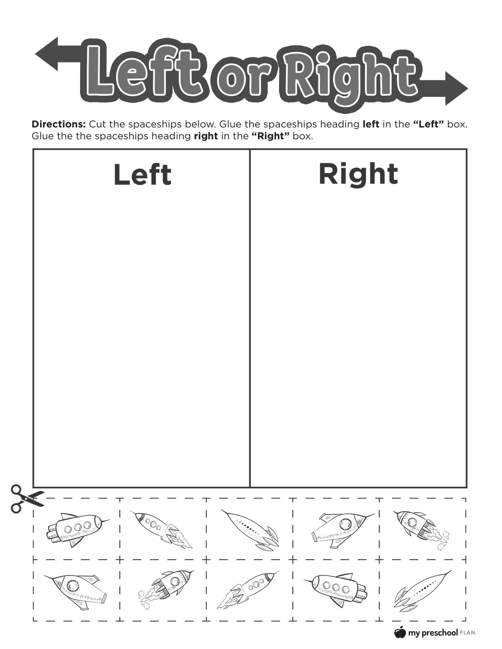 Printable Left And Right Worksheet For Kindergarten