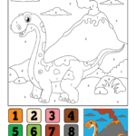Dinosaur Color by Number Printable – Crafty Morning