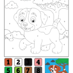 Dog Color by Number Printable – Crafty Morning