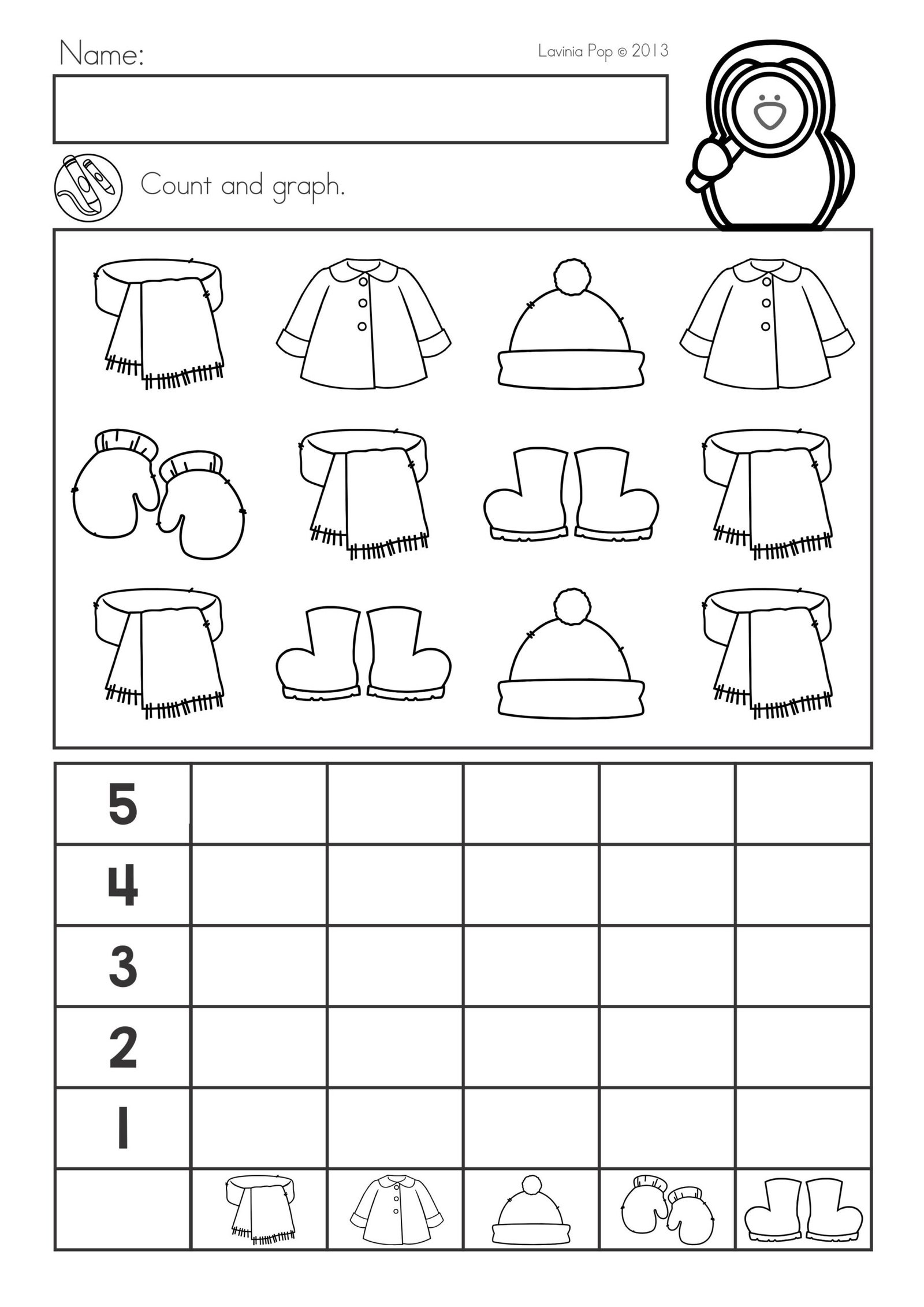 Winter Graph Worksheet For Kids