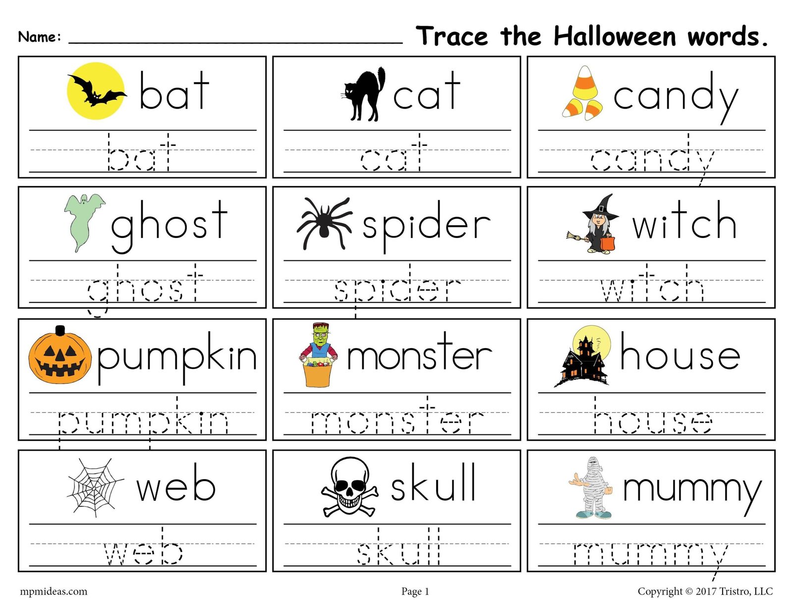 Printable Halloween Words Handwriting & Tracing Worksheet! | Halloween ... Printable Halloween Words Handwriting & Tracing Worksheet! | Halloween ...
