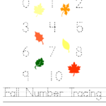 Fall Number Tracing Worksheet – Twisty Noodle