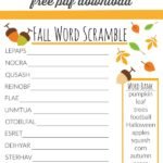 Fall Word Scramble for Kids | Free Printable Worksheet – Productive Pete