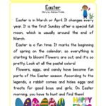 Easter Reading Comprehension Worksheets Reading Comprehension Worksheet – Easter