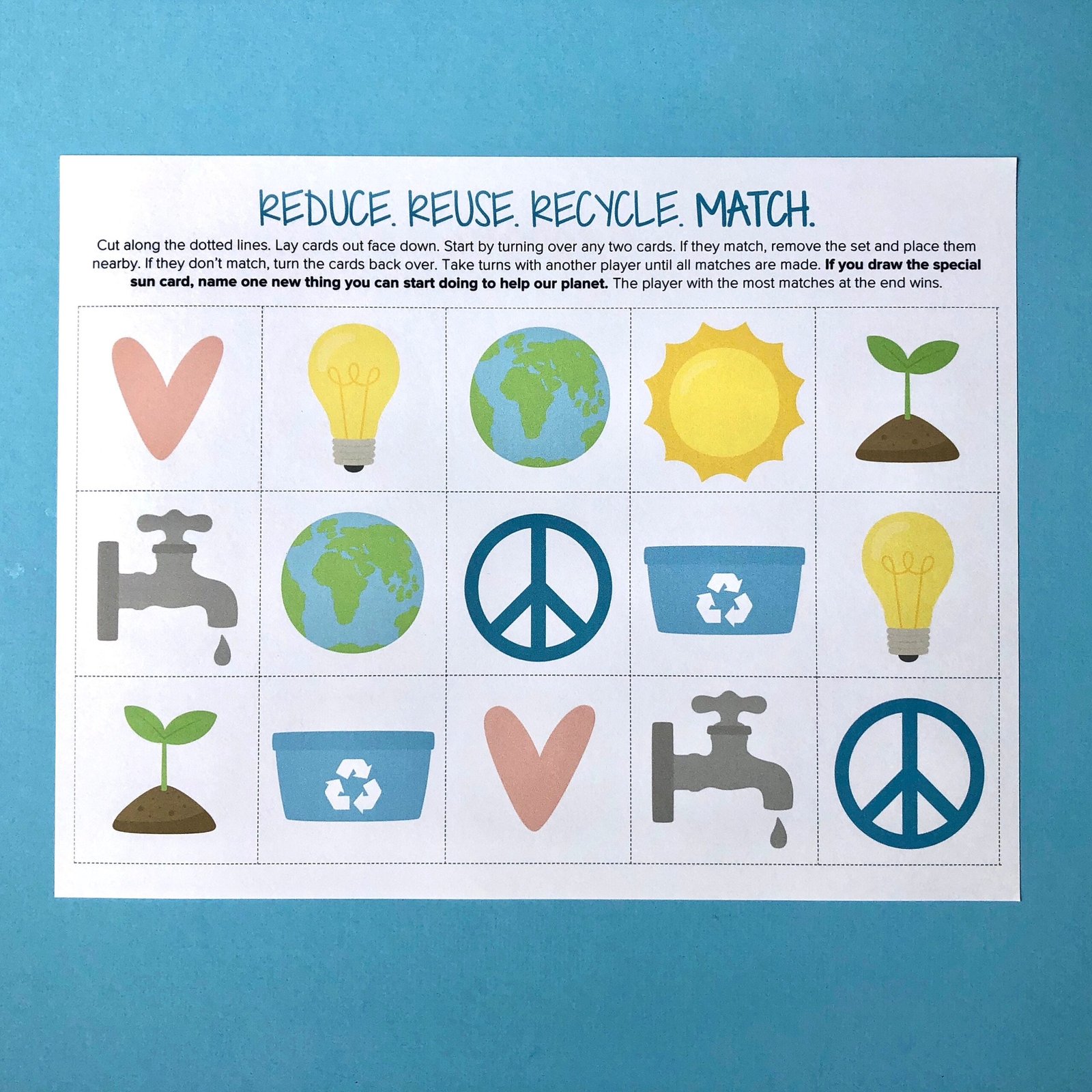 Earth Day Matching Game for Kids with an Emphasis on | Etsy