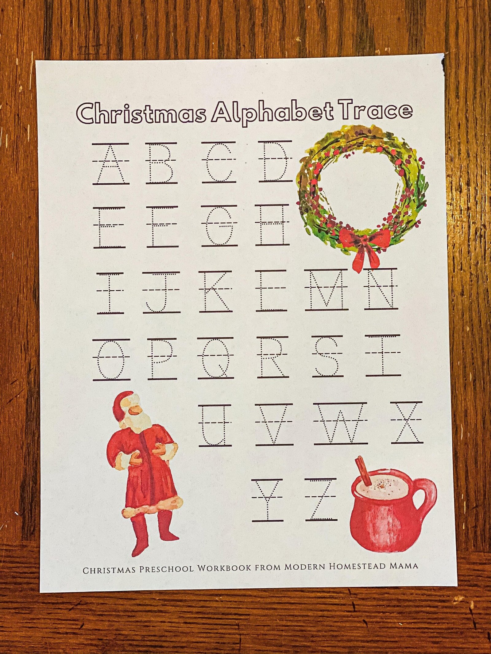 Christmas Alphabet Trace Worksheet for Preschoolers Holiday - Etsy UK