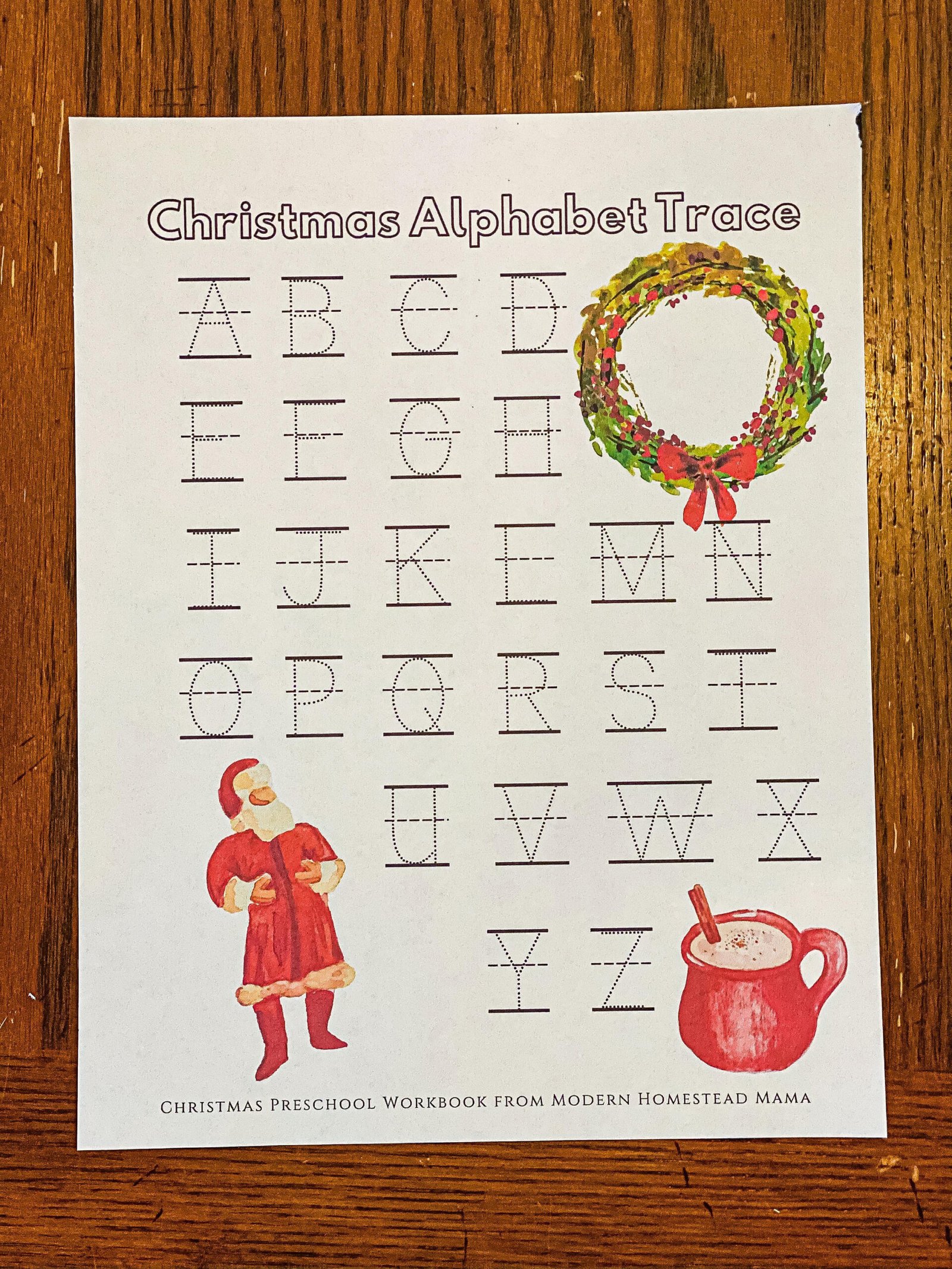 Christmas Alphabet Trace Worksheet for Preschoolers Holiday - Etsy UK