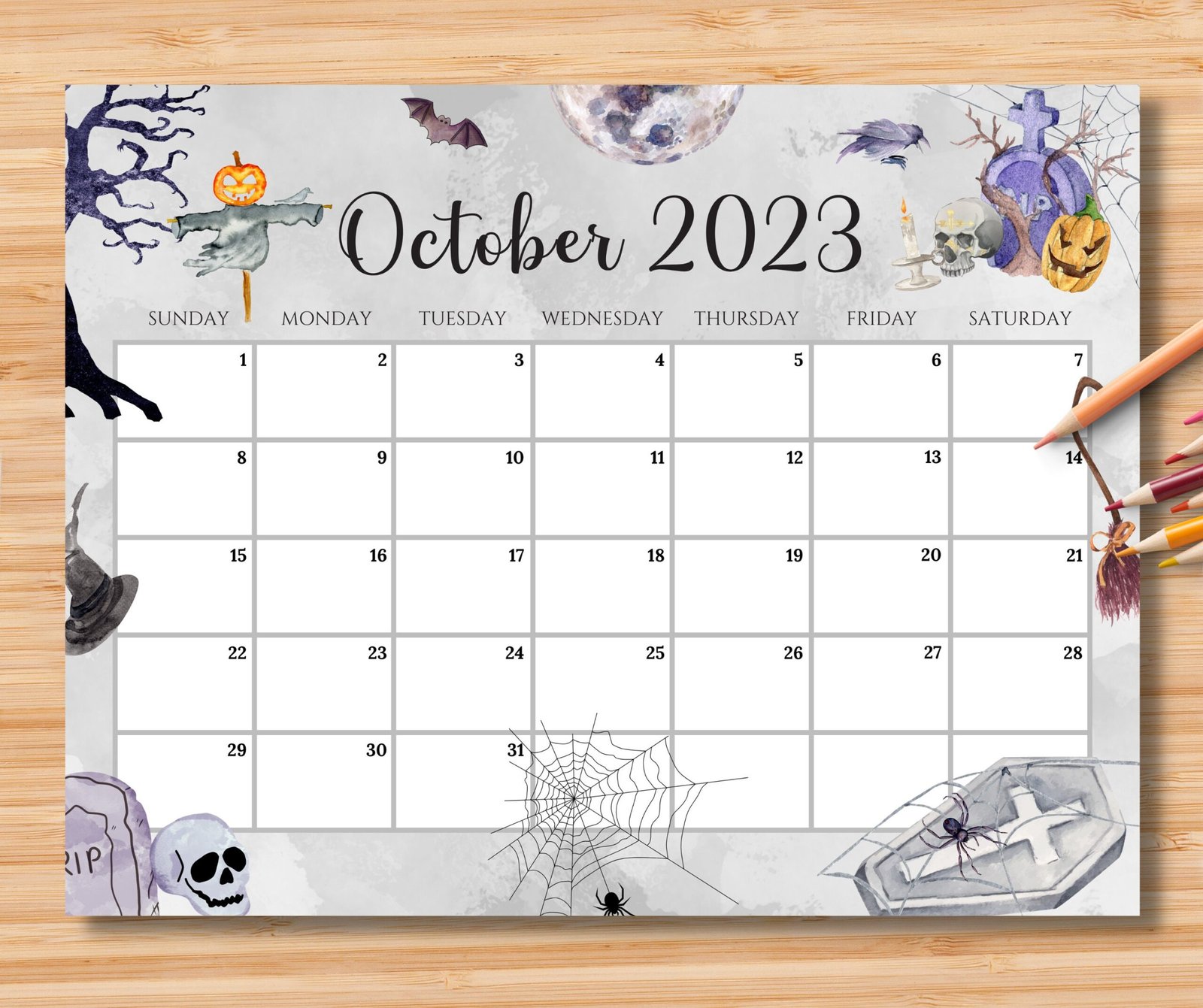 EDITABLE October 2023 Calendar Spooky Halloween Printable - Etsy Canada EDITABLE October 2023 Calendar Spooky Halloween Printable - Etsy Canada