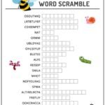 Insects Word Scramble Printable