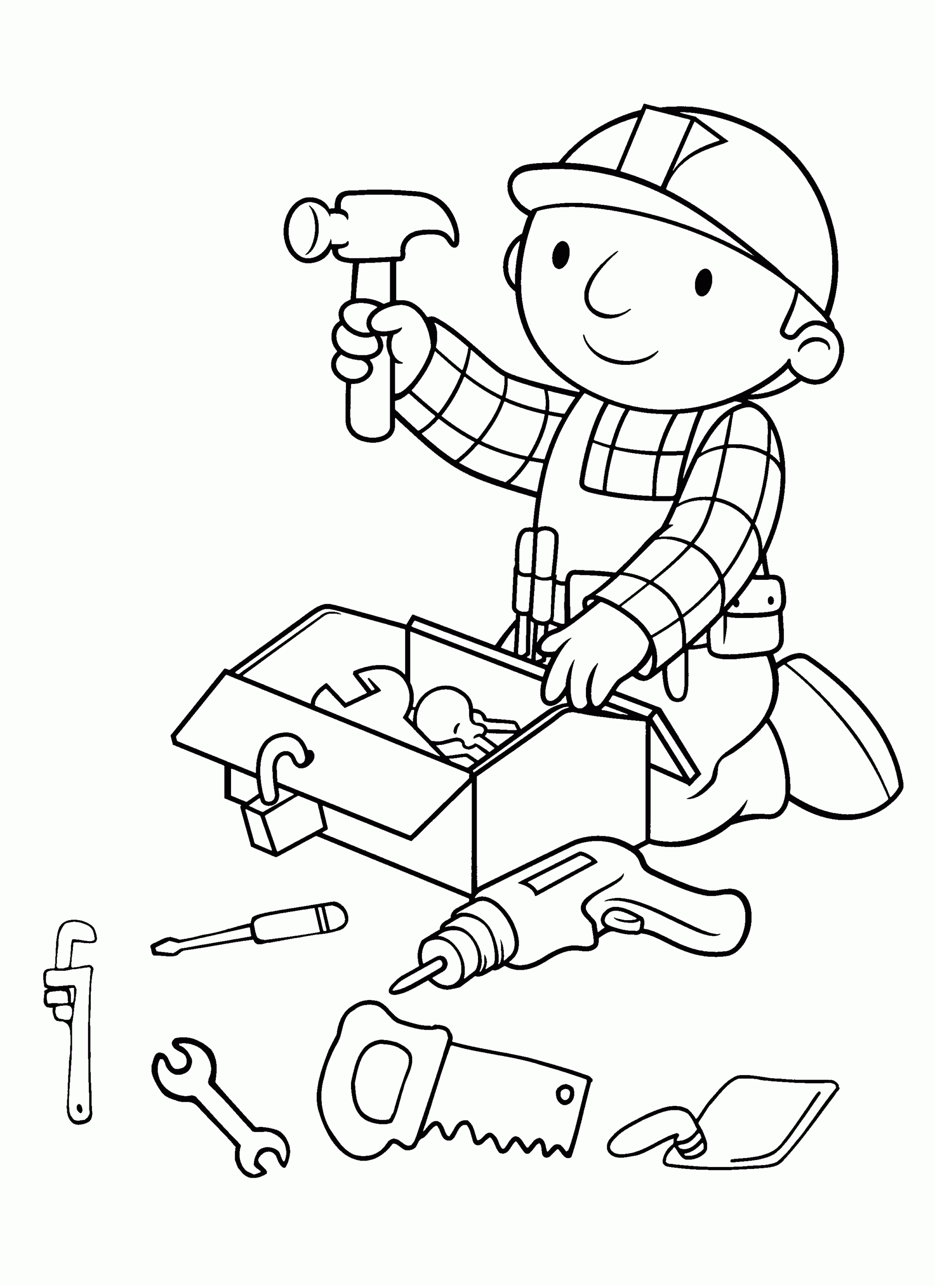 Free Bob The Builder Coloring Page, Download Free Bob The Builder ...