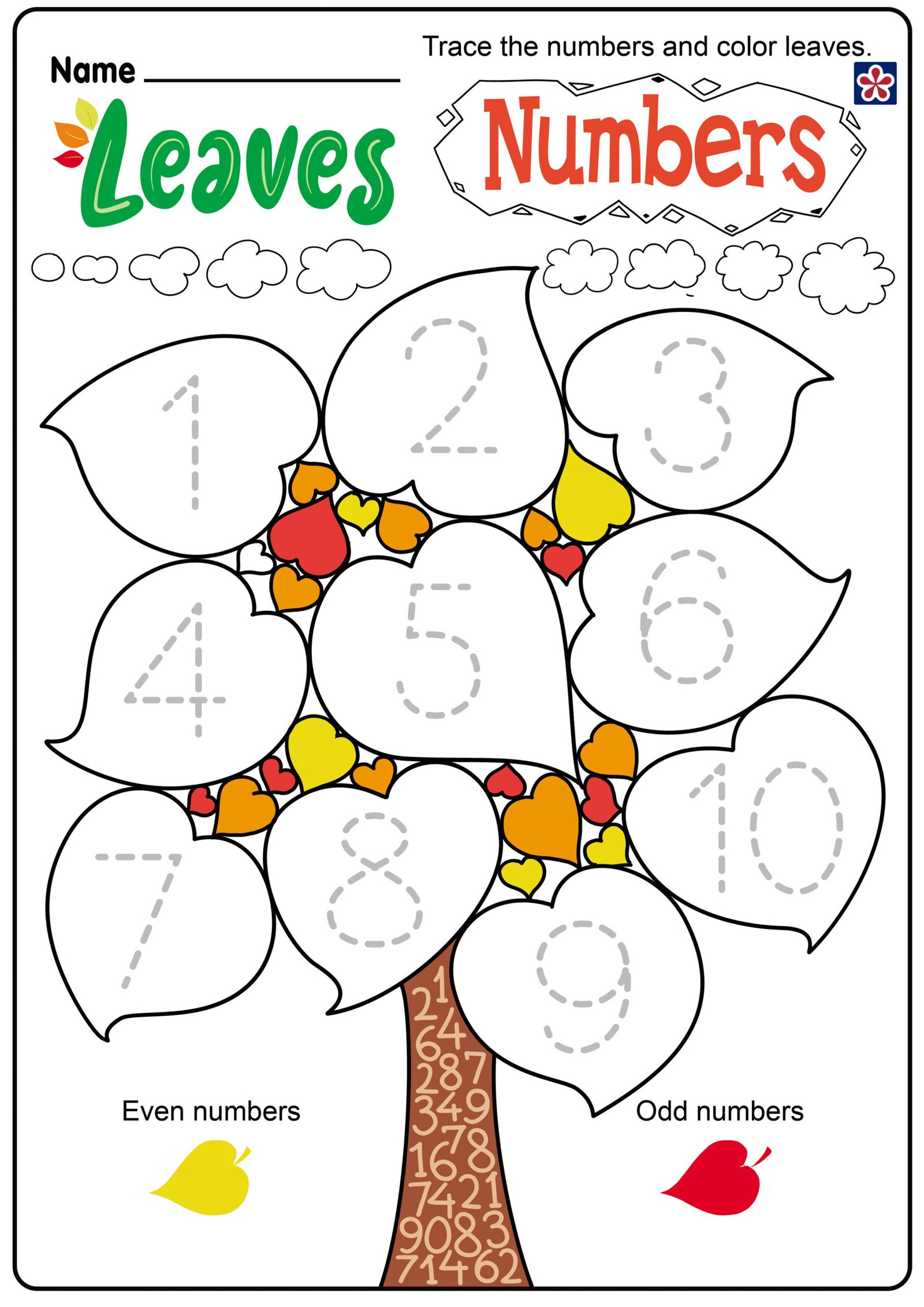 Free Fall Leaves Worksheets for Preschool and Kindergarten ...