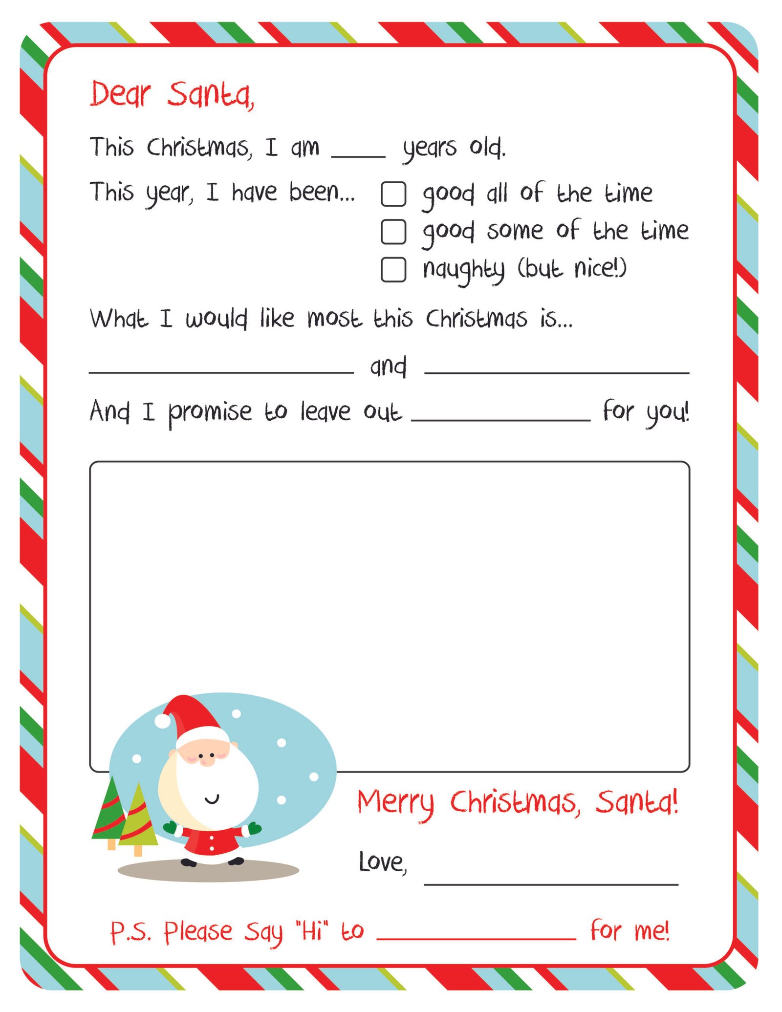 Letter to Santa – Free Printable Letter to Santa – Free Printable
