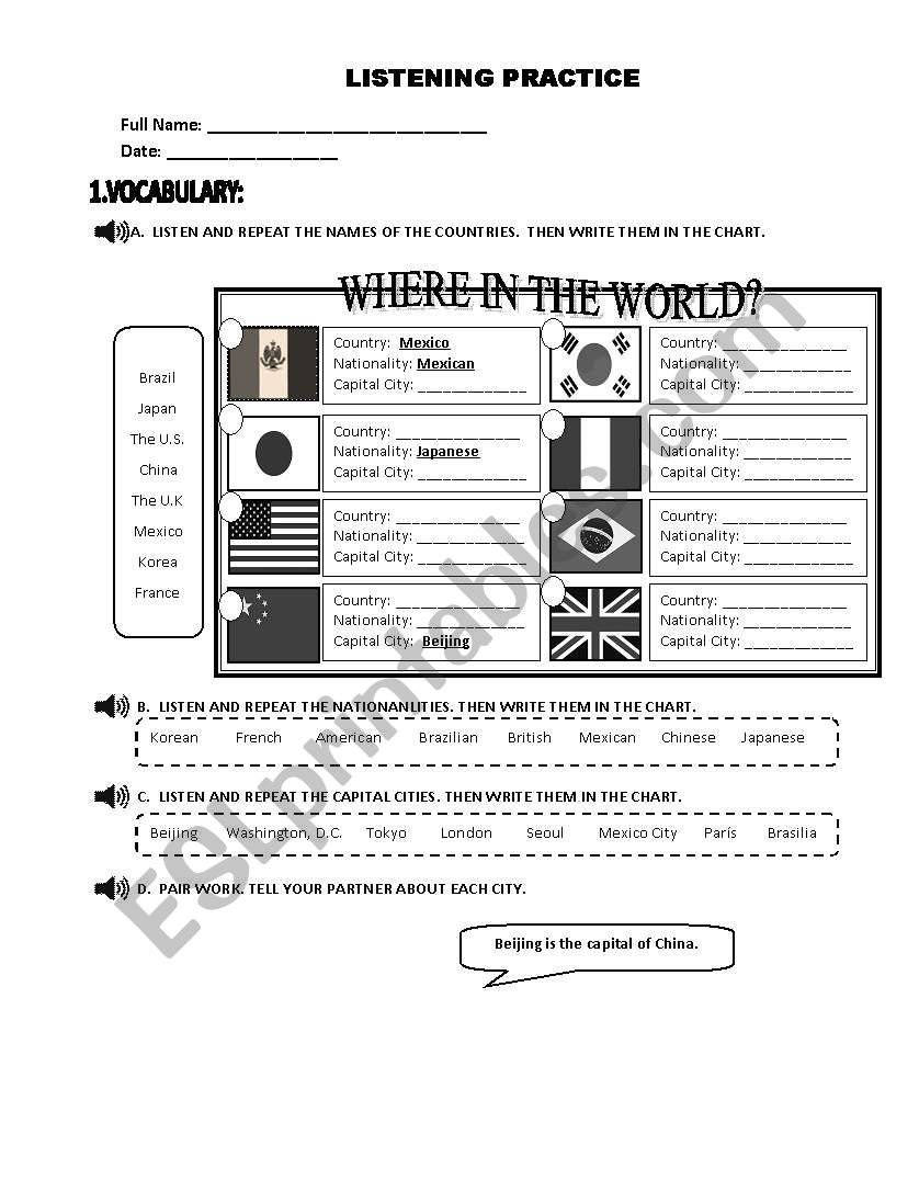 Listening Worksheets With Audio For Grade 2 Listening Worksheets With Audio For Grade 2