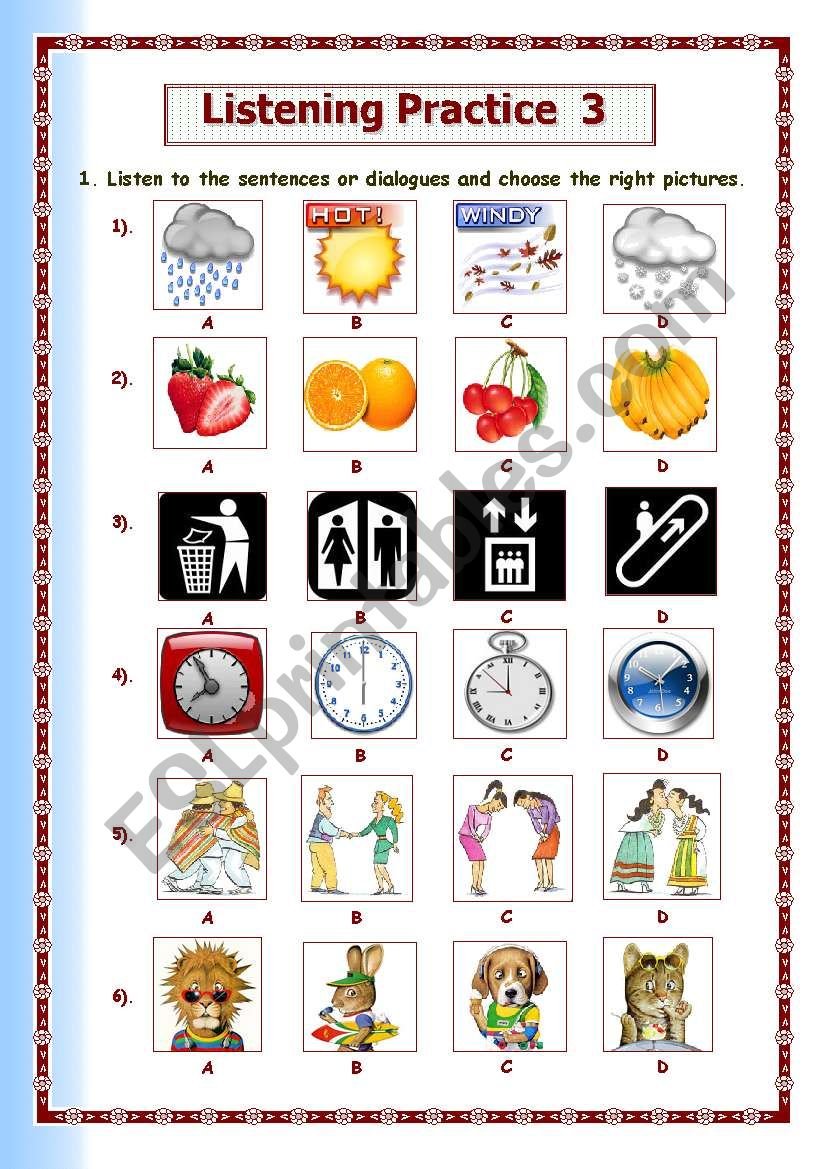 Listening Worksheets With Audio Grade 4 Listening Worksheets With Audio Grade 4