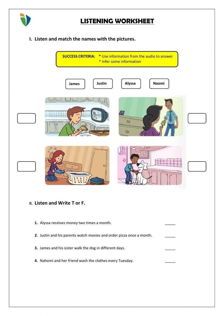 Listening Worksheets With Audio Grade 4 Listening Worksheets With Audio Grade 4