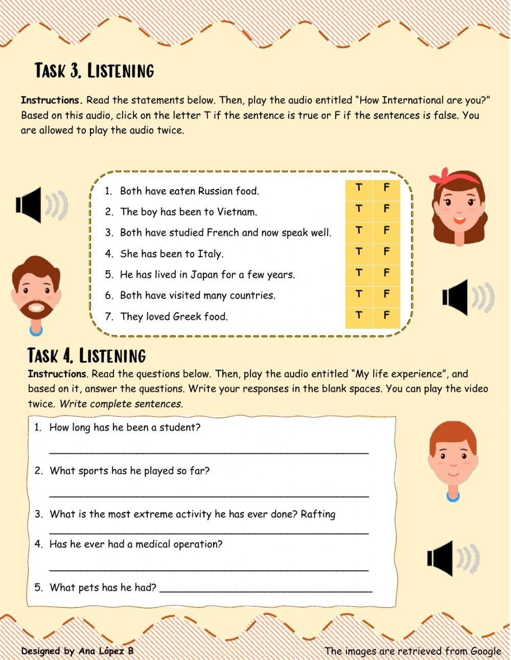 Listening Worksheets With Audio Grade 6 Listening Worksheets With Audio Grade 6