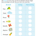 Living Nonliving Worksheets Living And Non Living Things Printable