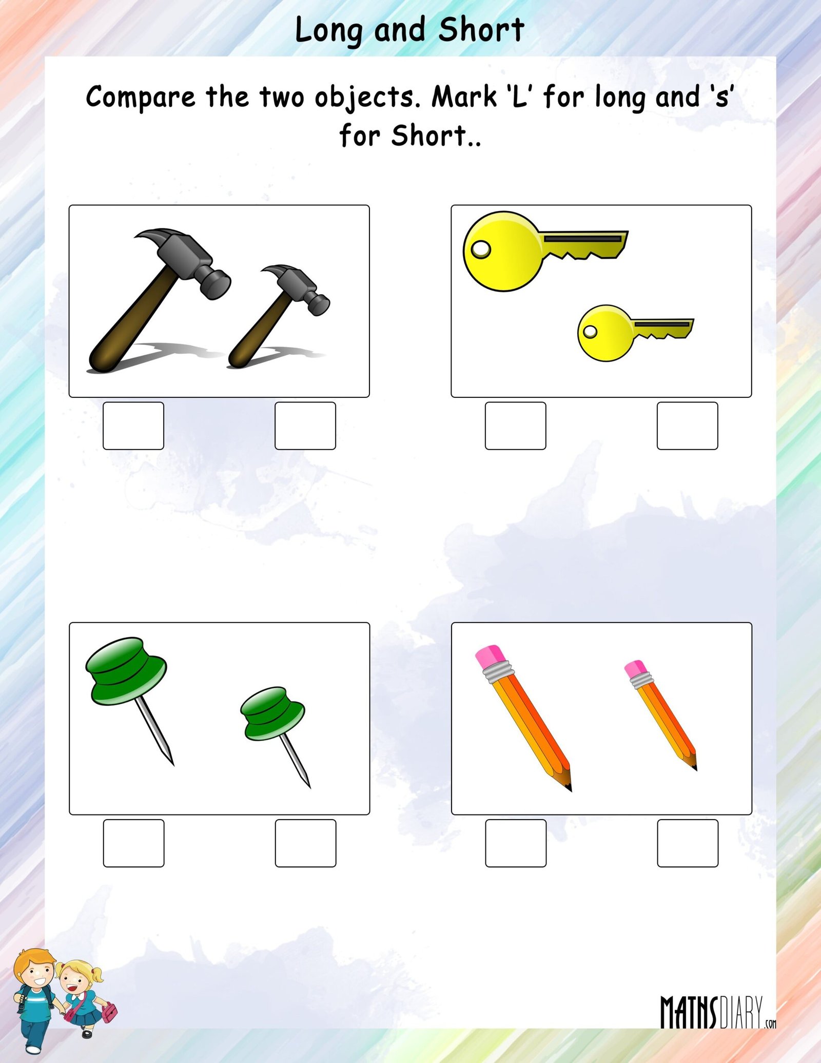 Measurement-Long and Short - Math Worksheets - MathsDiary.com