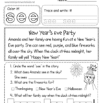 Free Printable New Year’s Reading Worksheet