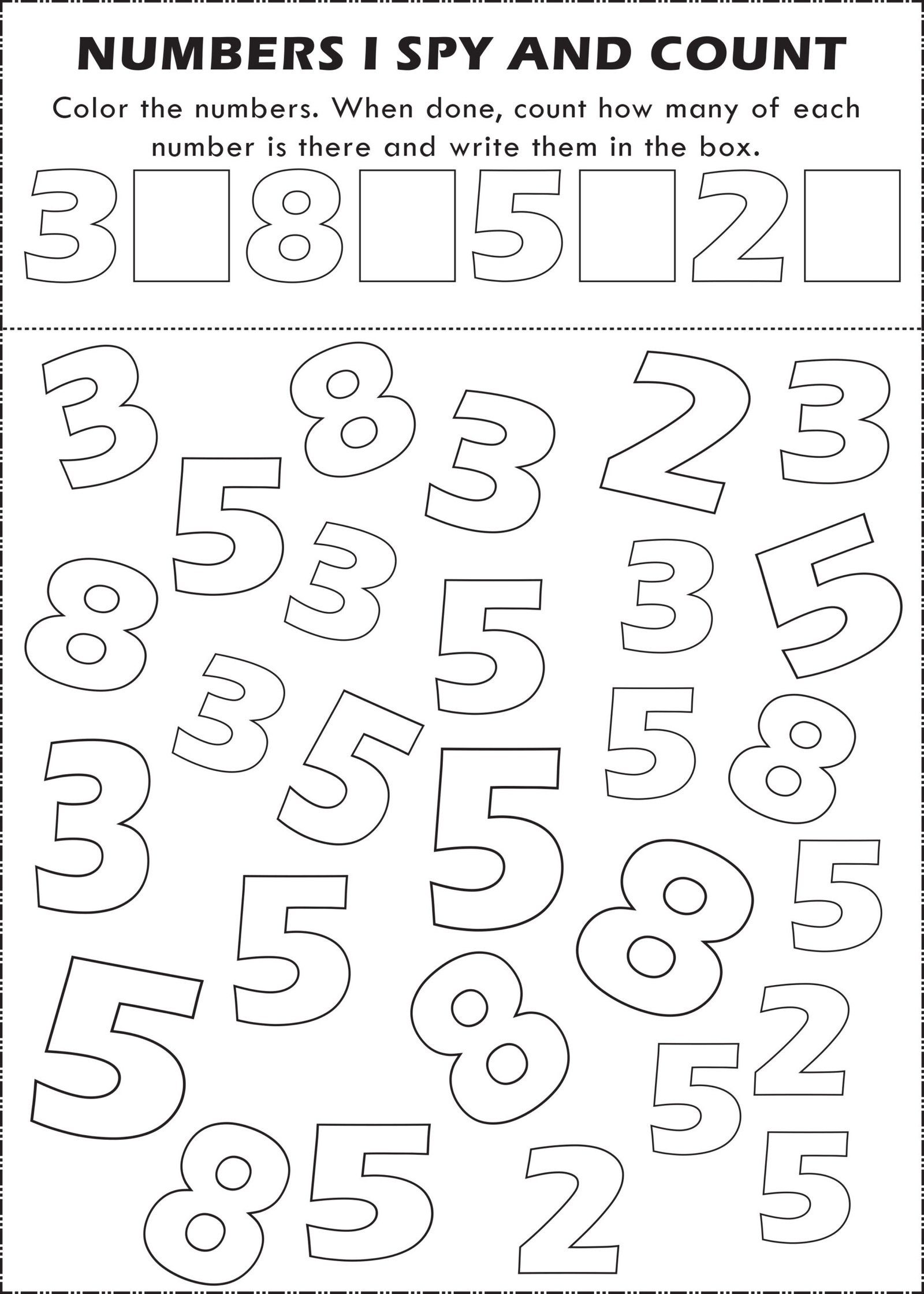 Kids Printable Number Worksheets