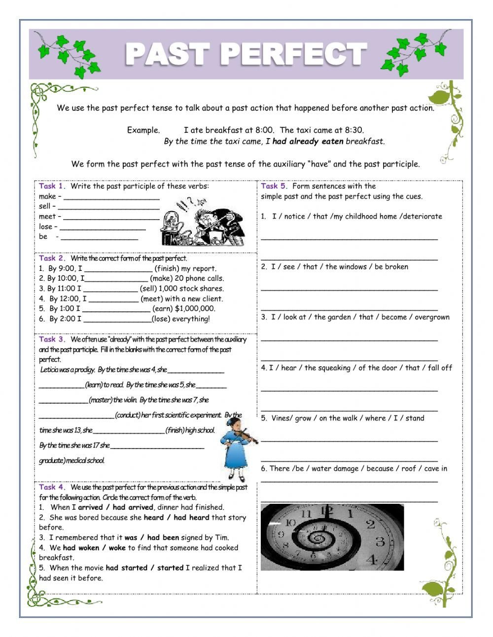 Past Perfect Interactive And Downloadable Worksheet. Check Your Answers Past Perfect Interactive And Downloadable Worksheet. Check Your Answers