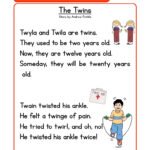 The Twins TW Phonics Stories Reading Comprehension Worksheet by Teach …