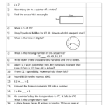 Mental Maths Test Year 4 Worksheets
