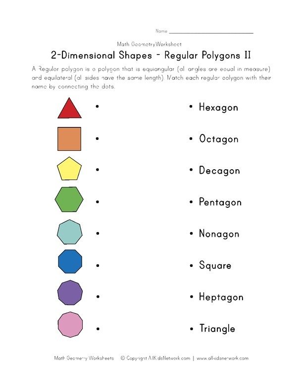 Regular Polygon Worksheets