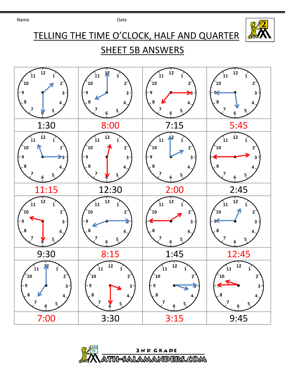 Telling The Time 5 Minute Intervals Worksheets Telling The Time 5 Minute Intervals Worksheets