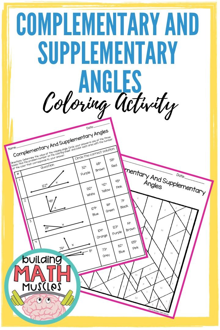 This Complementary And Supplementary Angles Worksheet Is A Coloring This Complementary And Supplementary Angles Worksheet Is A Coloring