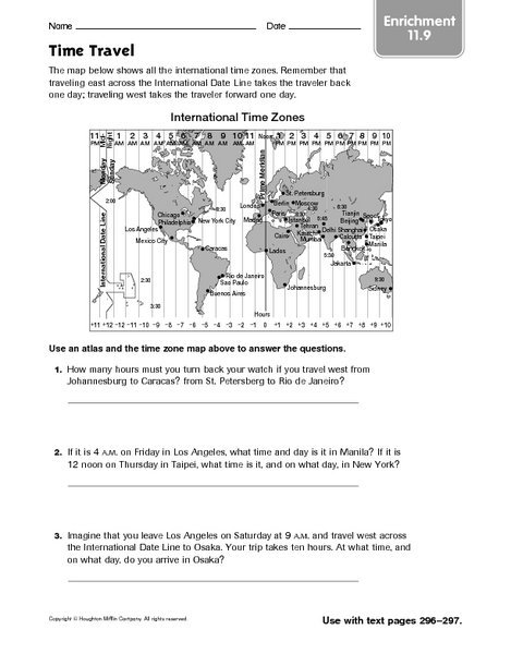 Time Zone Worksheets Grade The Best Worksheets Image Collection – Free ...
