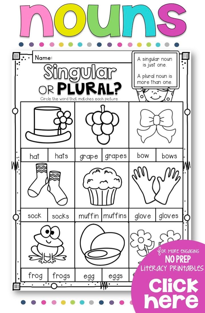 Worksheets On Singular And Plural Nouns