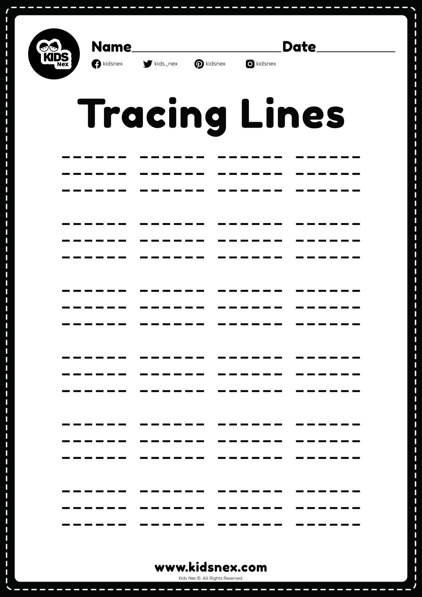 Sleeping Line Worksheet - Free Printable